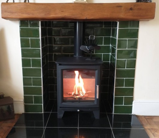Tiled stove chamber